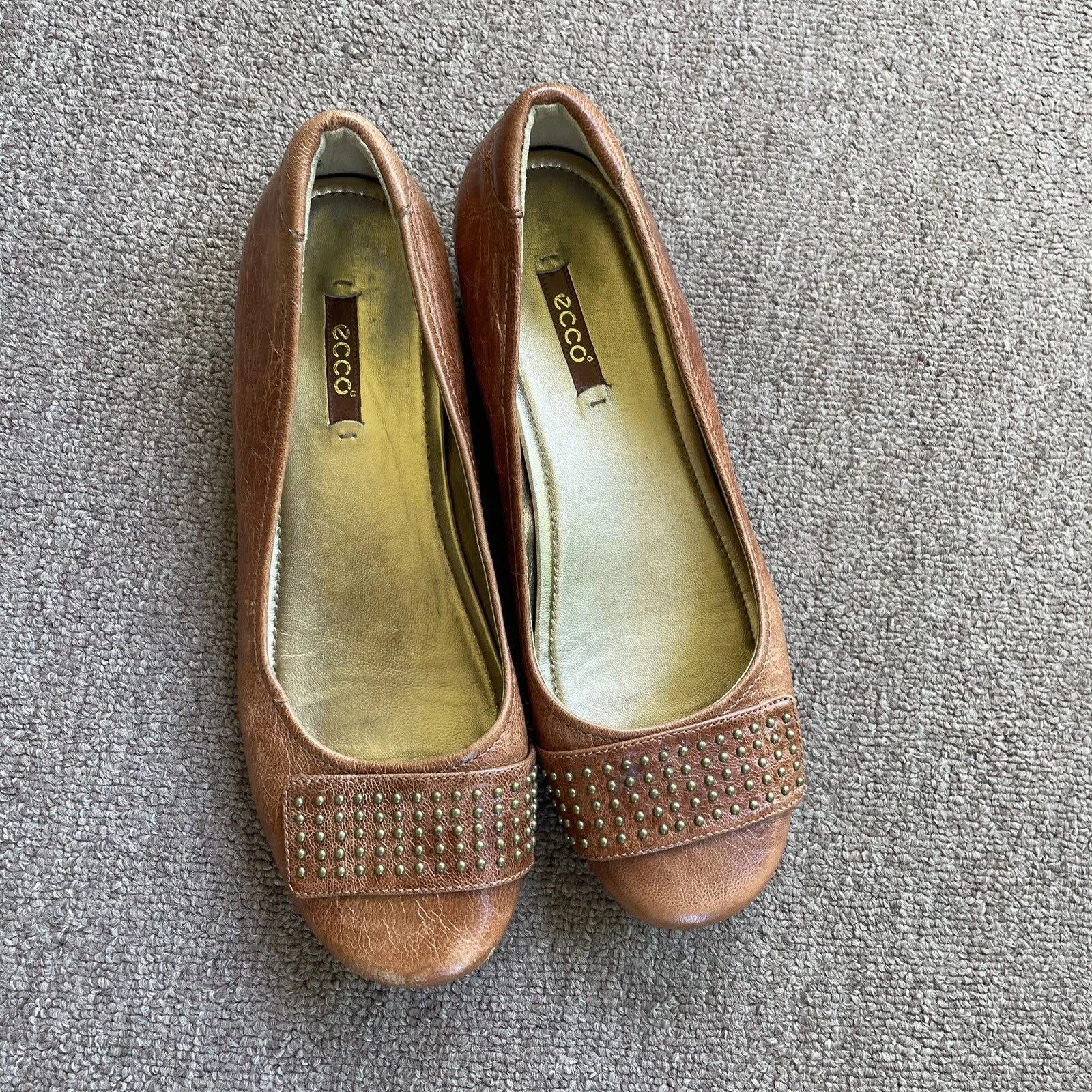 Mocassini piatti da donna Ecco marroni in pelle taglia 38 US 7 5 comfort carriera