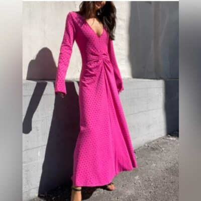  NEW  ROTATE BIRGER CHRISTENSEN Kamla Velvet Monogrammed Dress Women s 4 NWT