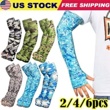 1/2/6 Pairs Cooling Arm Sleeves Cover UV Sun Protection Sports For Men Women NEW