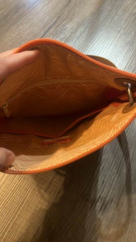 Fossil Key-Per Crossbody Bag Coated Canvas Orange Crossbody Floral Accent Pocket - Picture 5 of 8