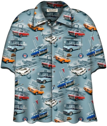 David Carey Pontiac GTO Judge GM Licensed Car Camp Hawaiian Button Down Shirt - 第 1/1 張圖片