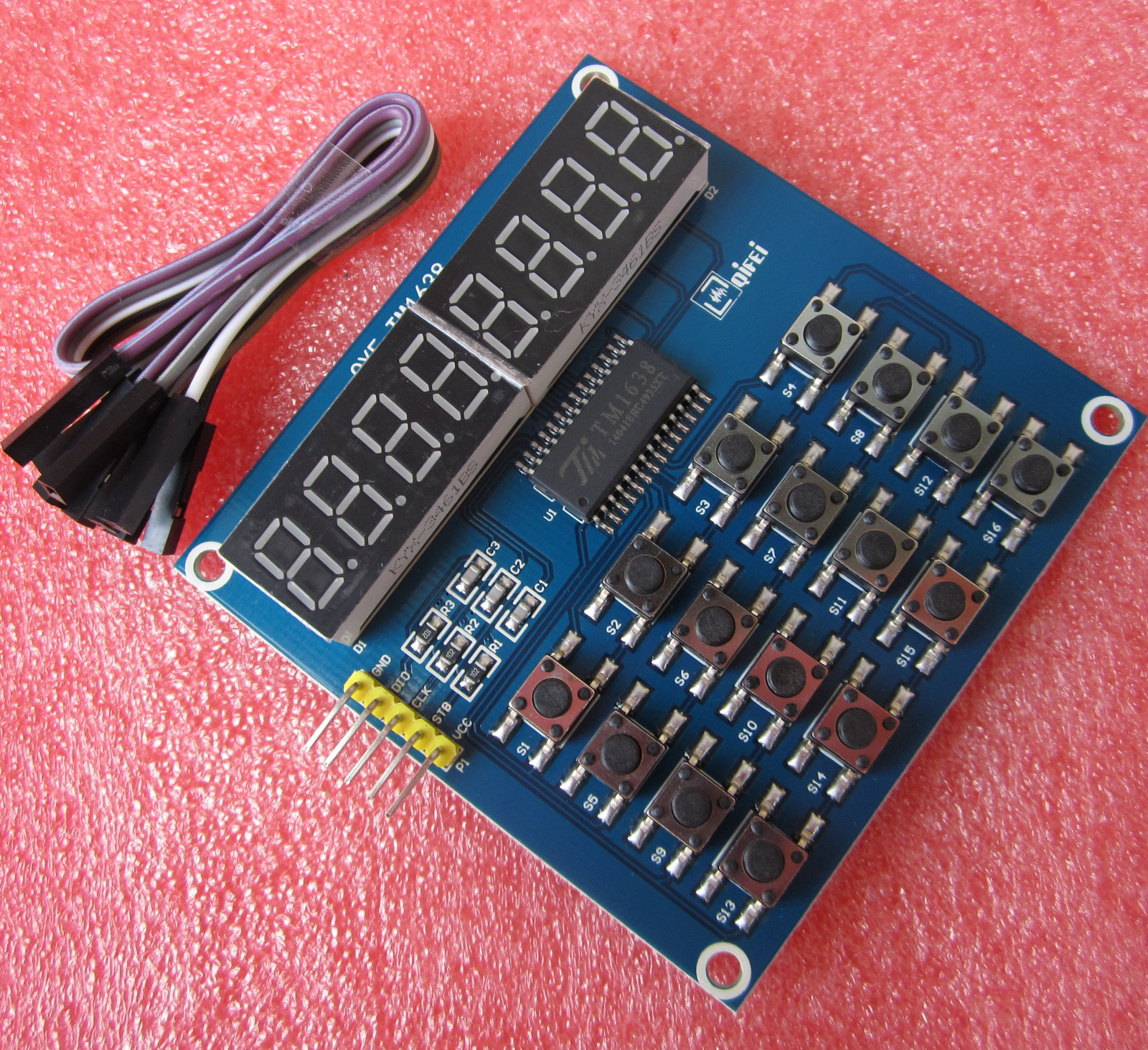 TM1638 8-Digit Common Anode LED Keyboard Tastatur Scanning+Display modul TM1638 TM1638 8-Digit Common Anode LED Keyboard Tastatur Scanning+Display modul TM1638