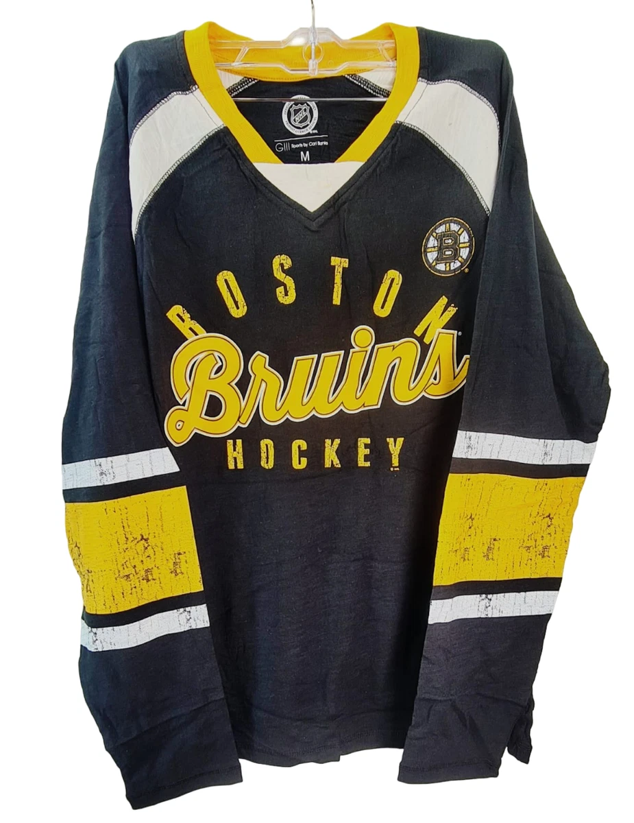 GIII Sports Men s Boston Bruins V Neck Long Sleeve Sweatshirt