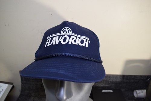 Flav-O-Rich Milk Dairy Farm Cap Spell Out Logo Snapback Trucker Mütze Vintage Navy - Bild 2 von 9