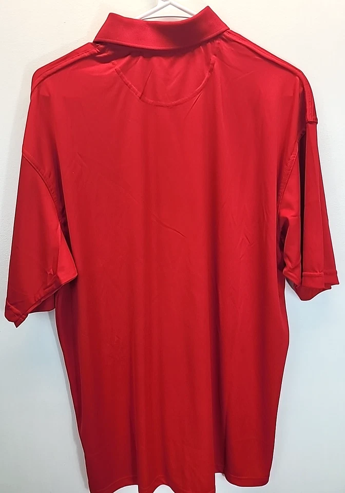 FeatherLite Men's XL Golf Polo Red Moisture Wick Mesh Sport Shirt New With Tags - Image 3 of 4