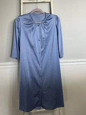 Vintage Vanity Fair Carolina Blue Button Up Dressing Gown  House Coat One Size