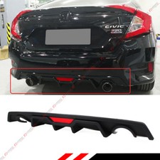 For 2016-2021 Honda Civic 4dr Sedan Jdm Rear Bumper Diffuserled 3rd Brake Light