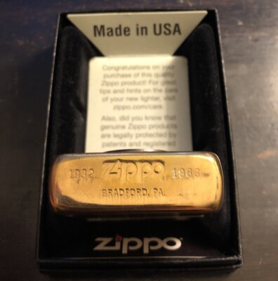Zippo Lighter Solid Brass 60th Anniversary Emblem 1986 Design | eBay