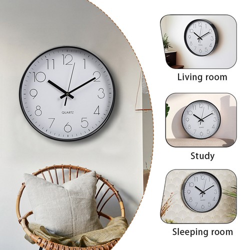 Home Office Wall Clock Silent Non Ticking Kitchen Clocks Quartz Sweep Movement - Picture 22 of 82
