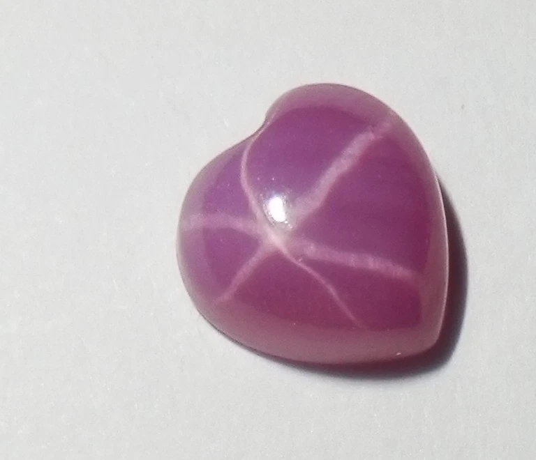 Opaque Star Ruby Heart 7x7 mm Cabochon Created 6 Rayed Stone 3 pieces Lot - Image 2 of 4