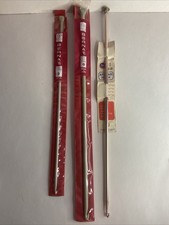 Vintage Lot Of 3 Afghan Crochet Hooks Bernat Size H , K 5, 7- Boye Size I