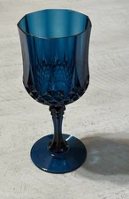 6 Disposable 8 oz Crystal Cut Goblets Plastic WINE GLASSES Party Home Tableware