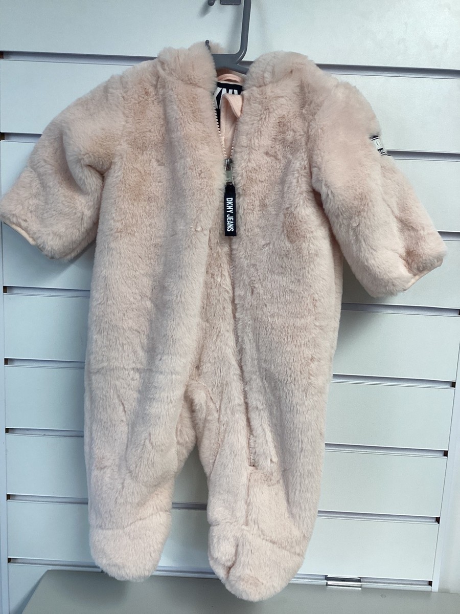 DKNY Girls Pink Romper All In One snowsuit Outfit 6-9 Months [DE