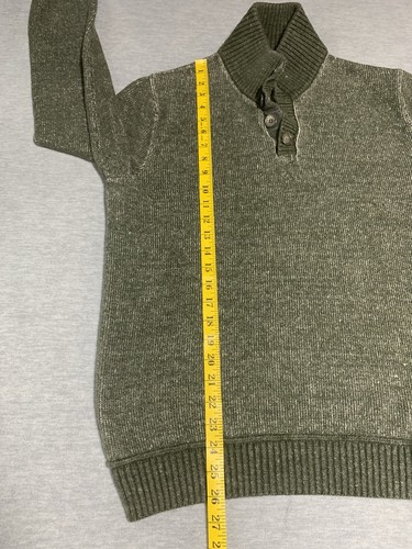 Gap Men's Medium Sweater Green Cotton Knit Henley Neck Long Sleeve Pullover - Picture 11 of 12