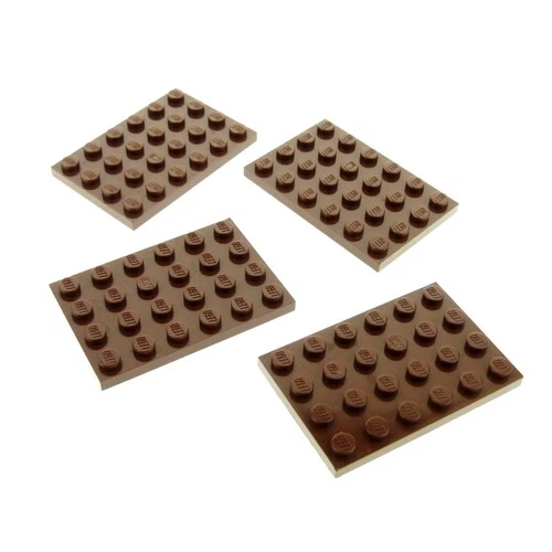 4x Lego Building Plate 4x6 Basic Red Brown Base Plate Star Wars 75059 4271874 3032