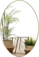 Oval Wall Mirror, 22"X30" Gold Oval Vanity Mirror, Bathroom Mirror of Metal Fram
