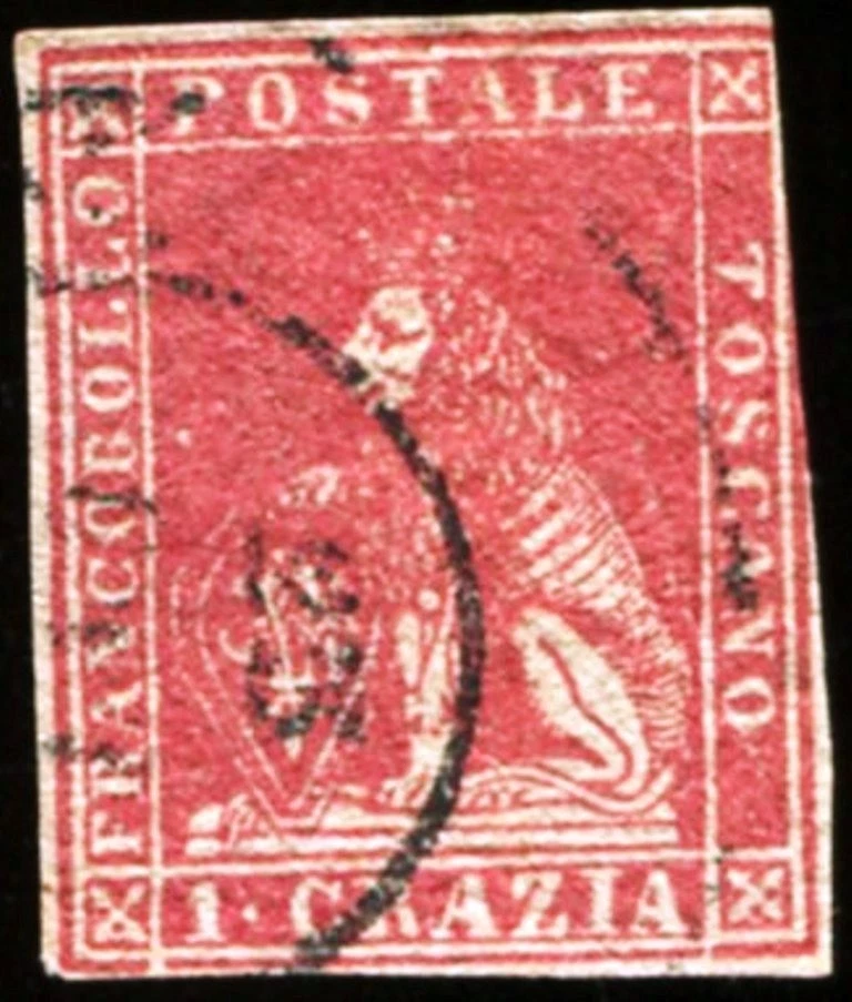 2 LIONS OF TUSCANY 2 PAPELES DE COLORES - 1851 COMO NUEVO Scott #4 - 1857 USADO Scott #12/B2 Foto 4 de 4