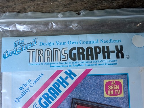 NOS TRANSGRAPH-X Design Your Own Counted Needleart 6 Plastic Graphs - Picture 2 of 7