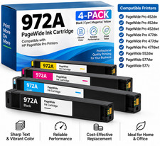 972A 972X Ink 4-Pack for HP PageWide Pro 452dw 477dw 552dw 577dw 577z BCMY