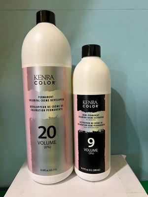 2 Kenra 20 Volume Developer & Demi Permanent 9 Volume Activator 33.8oz & 16.9oz