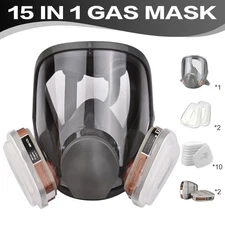 15 in 1 Reusable Full Face Gas Mask Painting Cover Full Face Respirator for 6800