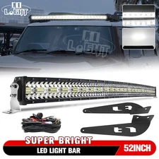 52 inch LED Light Bar w/ Roof Mounting Bracket, Wire For 07-14 Toyota FJ Cruiser