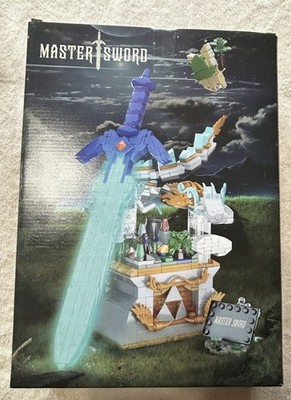 Sillbird BOTW Glowing Master Sword Building Blocks Set, TOTK Zelda Dragon Decor
