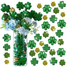 120 Pcs St. Patrick's Day Glitter Foam Vase Fillers Table Decor Foam Shamrock...