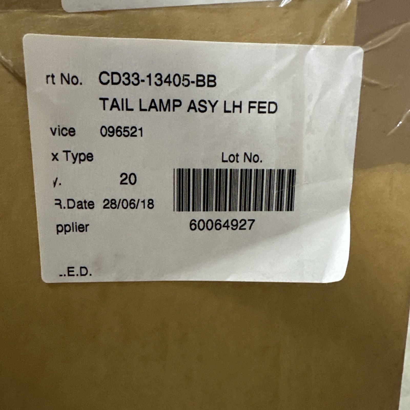 Aston Martin Lh Tail Lamp Asy FED CD33-13405-BB 2013-2018 Vanquish