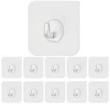 24-Pack Heavy Duty Adhesive Wall Hooks – No-Drill Seamless Stick-On Hangers