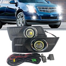 White Led Fog Light Drl Halo Angel Eye Wring Bezel For 10-16 Cadillac Srx