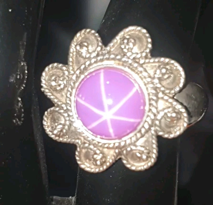 ✨️ANILLO ZAFIRO ESTRELLA PÚRPURA✨️ PLATA ESTERLINA Talla 6 Foto 2 de 4