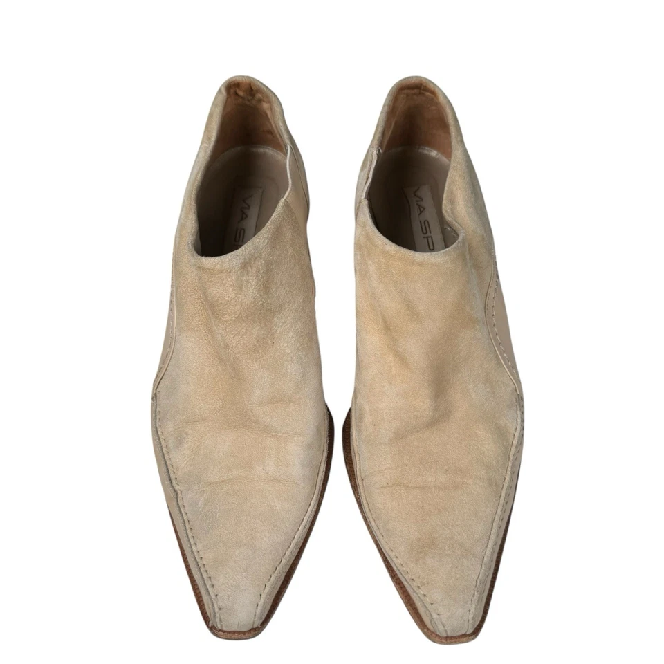 Via Spiga Rachel Sz 8.5 Tan Suede Leather Oxford Ankle Boots - Image 2 of 4