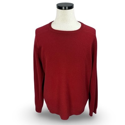 GRANT THOMAS Two Ply Cashmere Crew Neck Sweater Men's Red Size XXL