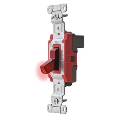 HUBBELL SNAP1221PLRNA Pilot Wll Switch,Red,20A;Back,SnglPole 31A446