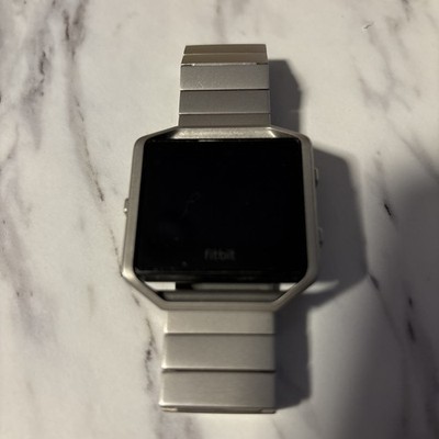 Fitbit Blaze Smart Fitness Watch, Large - Black Silver Metal Strap -USED