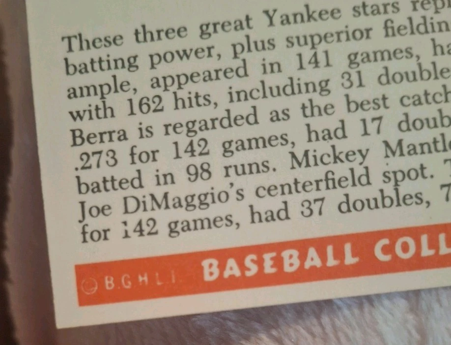 1983 C.C.C. Bowman 1953 reimpresiones en color Hank Bauer, Yogi Berra, Mickey Mantle #44 Foto 3 de 4