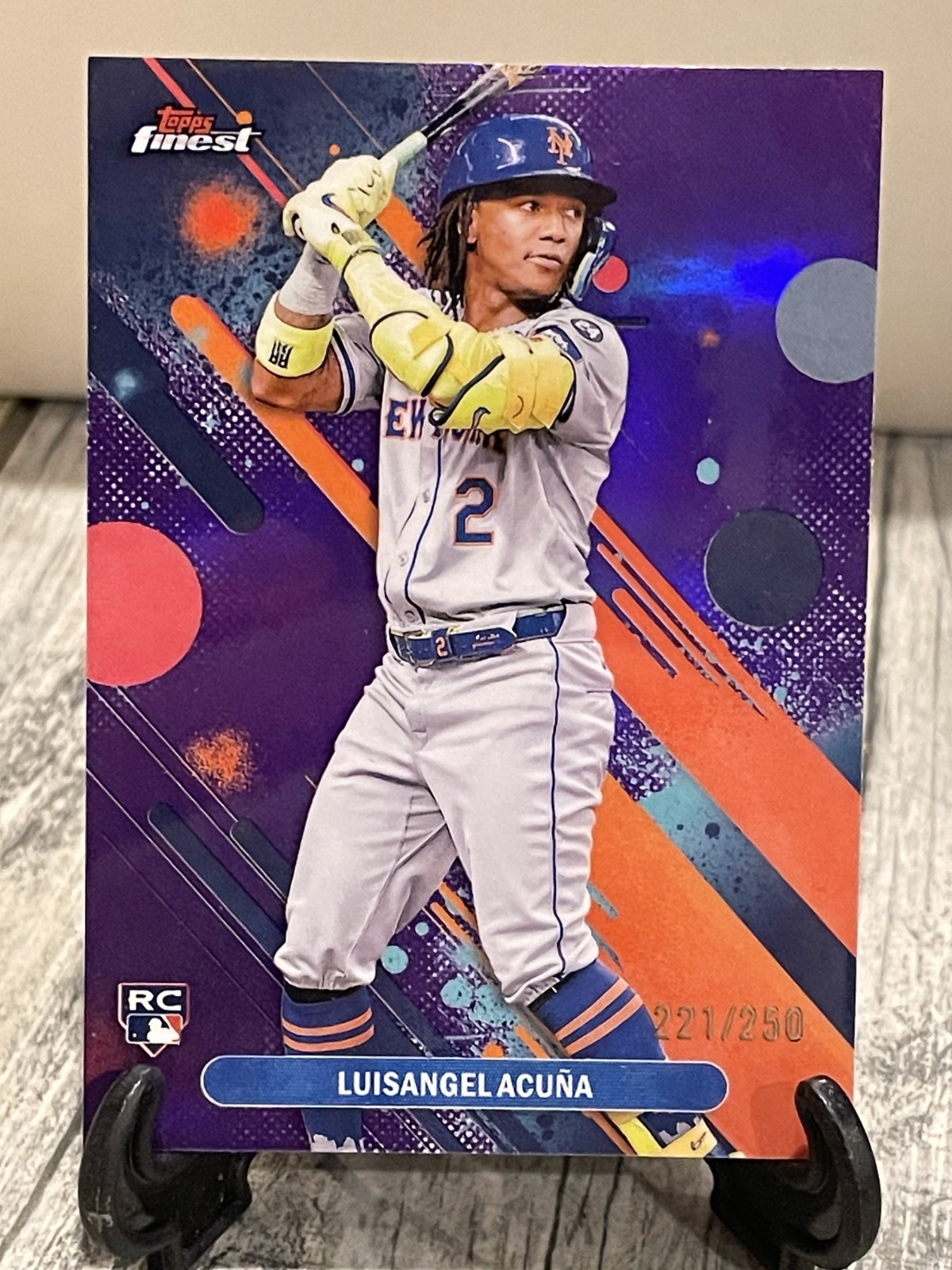 Luisangel Acuna RC Purple Refractor #221/250 2025 Topps Finest #52 New York Mets