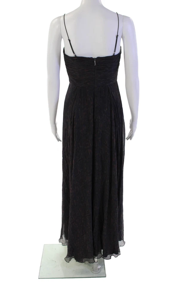 Vestido Haute Hippie Mujer Seda Correa Espagueti Con Cordones Busto Detalle Púrpura Talla XS Foto 3 de 4