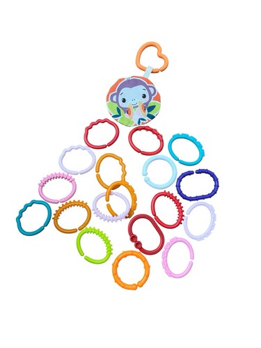 Baby Rings Links Connecting Clips Car Seat Stroller Teether Toys Chain Lot of 20