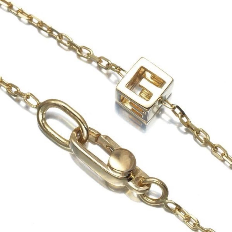 Pulsera Gucci K18 Oro Amarillo Logo G Cubo 16.5cm Accesorio Toda Temporada Foto 2 de 4