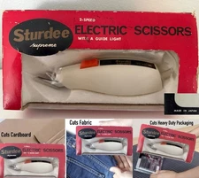 VTG Electric Scissors for Fabric Cardboard Sewing Old Made in Japan Office Pro