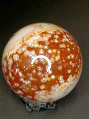 Seltene rote Ozeanjaspis Kugel 513g 72,5mm