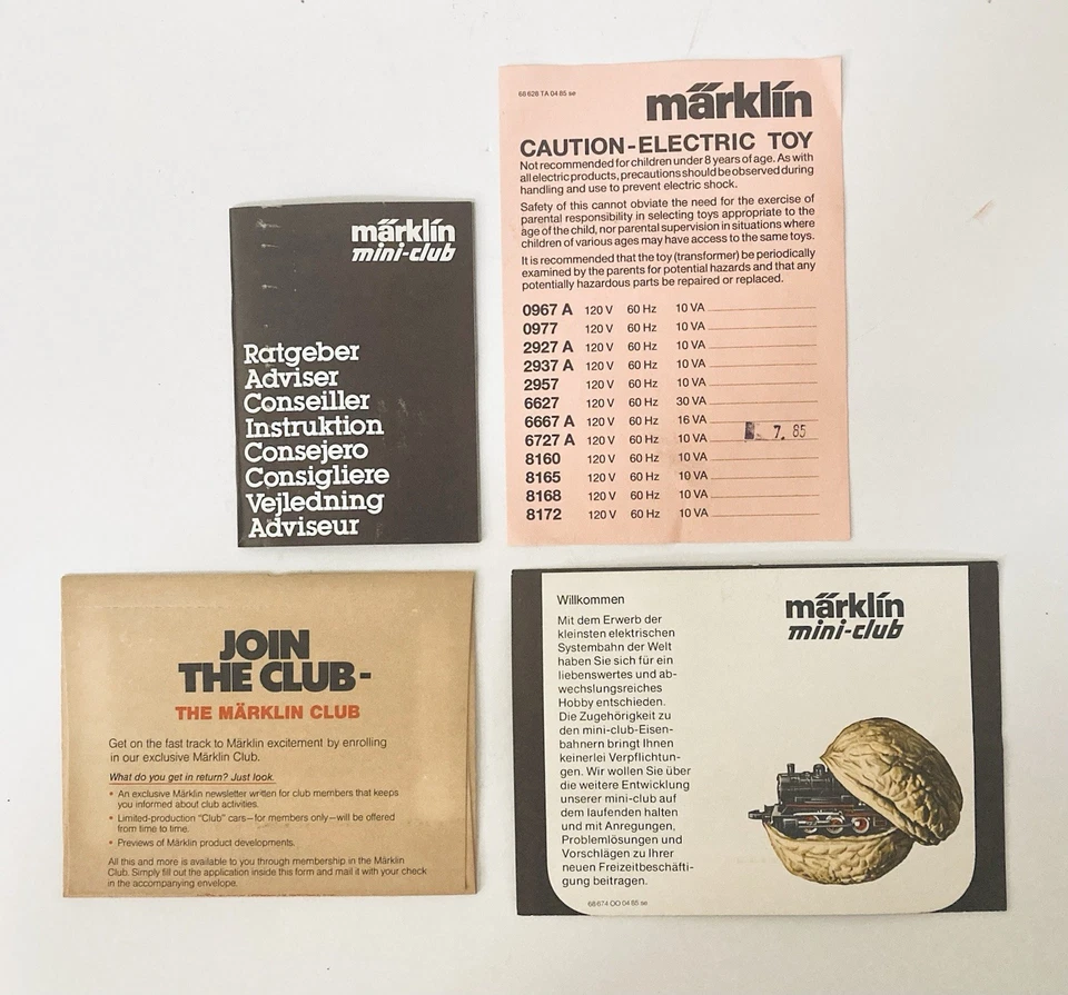 RARE Marklin Mini-Club Train Transformer #6727A - Scale Z - NOS Orig. Paperwork - Image 4 of 4