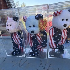 Ty Beanie Babies Spangle Patriotic Bear Trio Retired 1999 Collectible Set
