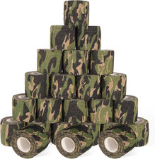 24 Pack Camo Self Adhesive Wrap, 2 X 5 Yards Vet Wrap Cohesive Camo Grip Tape M