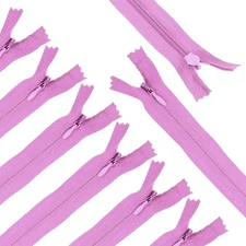 10Pcs 20" Nylon Coil Zippers, #3 Closed End Jacket Zippers, Light Purple