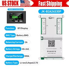 JK Smart BMS 8S-24S 300A Li-ion LiFePo4 LTO Battery Active Balance 4.3"Display