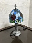 Vintage Tiffany-Style Stained Glass Shade And Lamp
