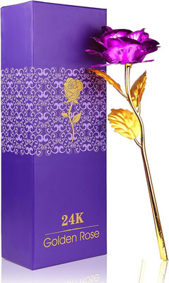 24K Golden Rose,  Artificial Rose Flower Gift for Her with Luxury Gift Box Great